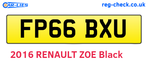 FP66BXU are the vehicle registration plates.