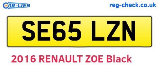 SE65LZN are the vehicle registration plates.