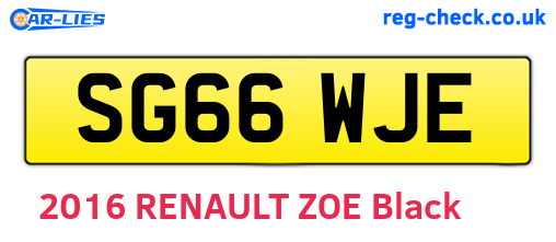 SG66WJE are the vehicle registration plates.