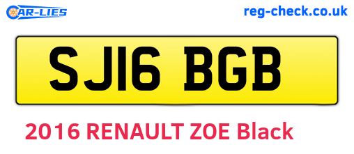 SJ16BGB are the vehicle registration plates.
