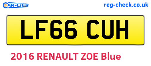 LF66CUH are the vehicle registration plates.