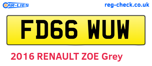 FD66WUW are the vehicle registration plates.