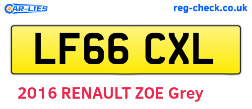 LF66CXL are the vehicle registration plates.