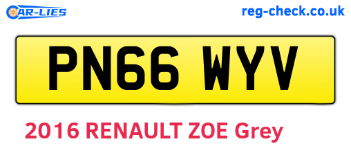 PN66WYV are the vehicle registration plates.