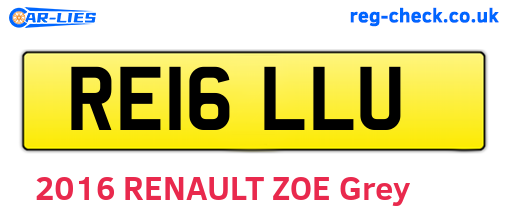 RE16LLU are the vehicle registration plates.