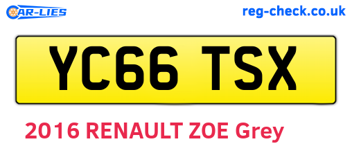 YC66TSX are the vehicle registration plates.