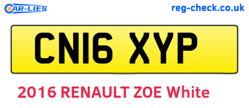 CN16XYP are the vehicle registration plates.