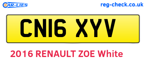 CN16XYV are the vehicle registration plates.