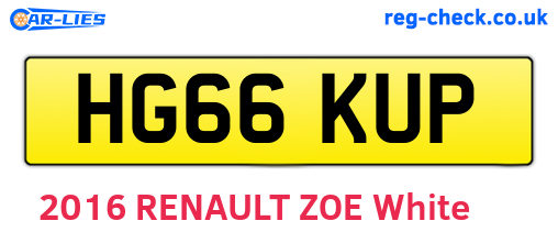 HG66KUP are the vehicle registration plates.