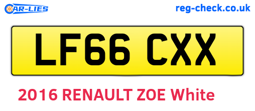 LF66CXX are the vehicle registration plates.