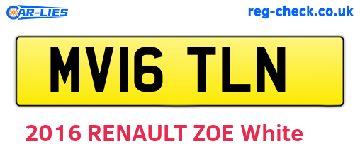 MV16TLN are the vehicle registration plates.