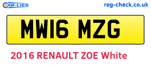 MW16MZG are the vehicle registration plates.