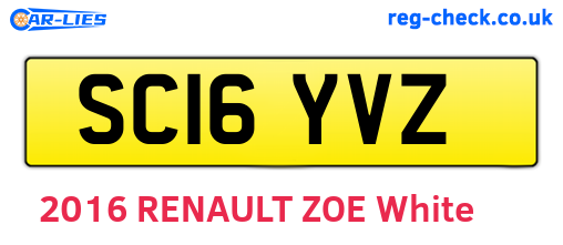 SC16YVZ are the vehicle registration plates.