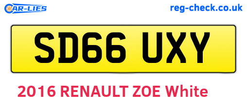 SD66UXY are the vehicle registration plates.