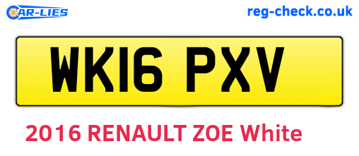 WK16PXV are the vehicle registration plates.