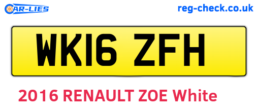 WK16ZFH are the vehicle registration plates.