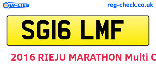 SG16LMF are the vehicle registration plates.