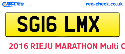 SG16LMX are the vehicle registration plates.