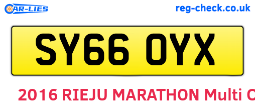 SY66OYX are the vehicle registration plates.
