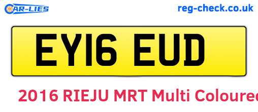 EY16EUD are the vehicle registration plates.
