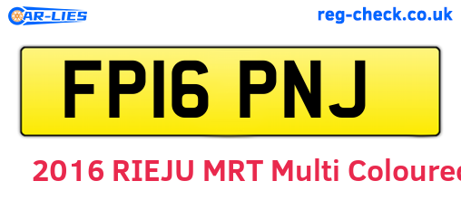 FP16PNJ are the vehicle registration plates.