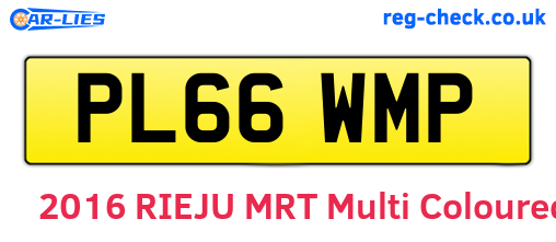 PL66WMP are the vehicle registration plates.