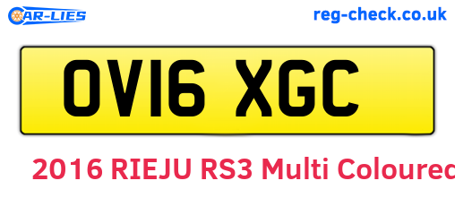 OV16XGC are the vehicle registration plates.
