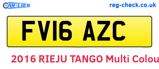 FV16AZC are the vehicle registration plates.