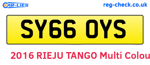 SY66OYS are the vehicle registration plates.