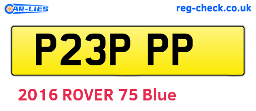 P23PPP are the vehicle registration plates.