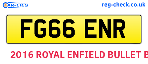 FG66ENR are the vehicle registration plates.