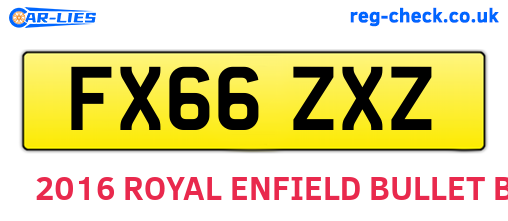 FX66ZXZ are the vehicle registration plates.