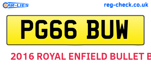 PG66BUW are the vehicle registration plates.