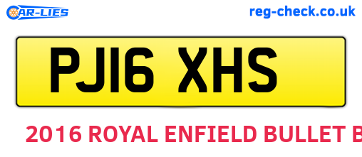 PJ16XHS are the vehicle registration plates.