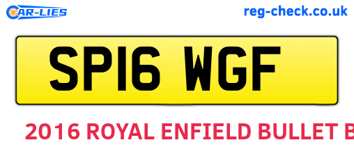 SP16WGF are the vehicle registration plates.