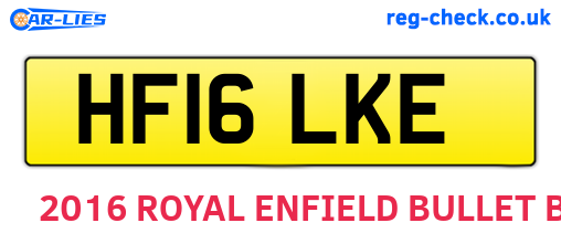 HF16LKE are the vehicle registration plates.