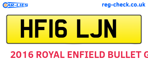 HF16LJN are the vehicle registration plates.