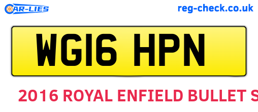 WG16HPN are the vehicle registration plates.