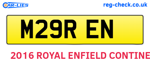 M29REN are the vehicle registration plates.