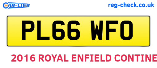 PL66WFO are the vehicle registration plates.
