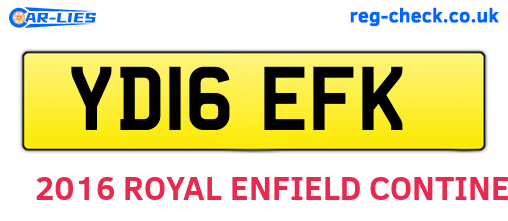 YD16EFK are the vehicle registration plates.