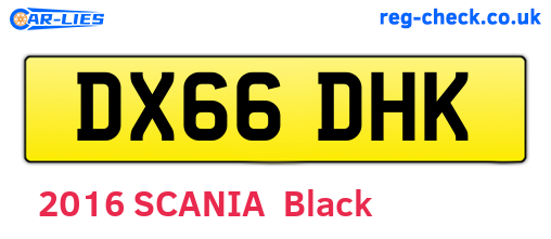 DX66DHK are the vehicle registration plates.