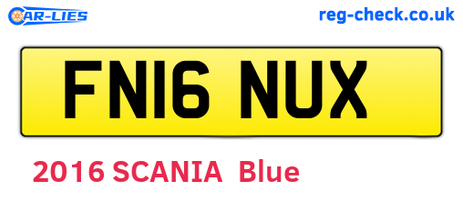 FN16NUX are the vehicle registration plates.