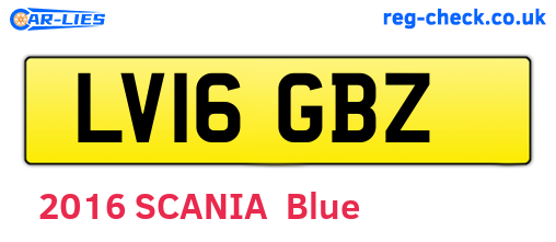 LV16GBZ are the vehicle registration plates.