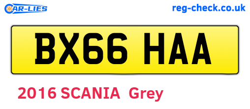 BX66HAA are the vehicle registration plates.