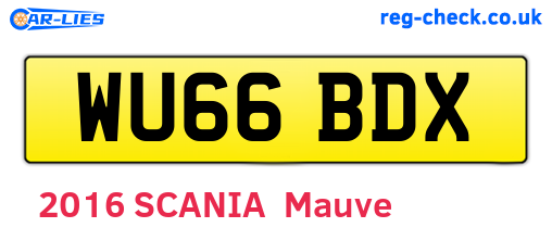 WU66BDX are the vehicle registration plates.