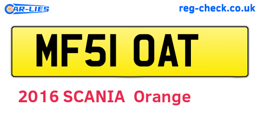 MF51OAT are the vehicle registration plates.