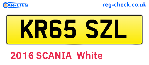 KR65SZL are the vehicle registration plates.