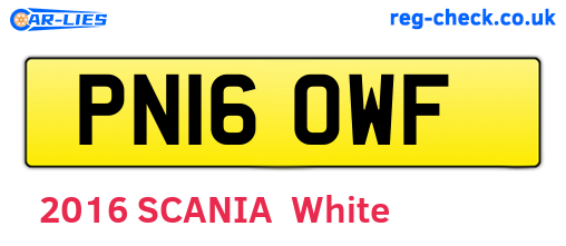 PN16OWF are the vehicle registration plates.