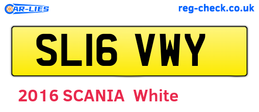 SL16VWY are the vehicle registration plates.
